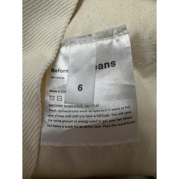 Reformation Smith Denim Overall Ivory Size 6 Boho Festival Hippie Casual Cowgirl - Picture 4 of 11